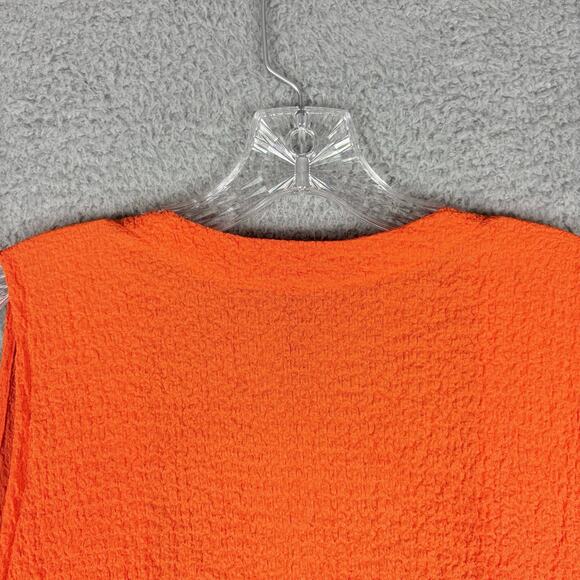 IC by Connie K Cardigan Women’s XL Orange Crinkle Pockets Relaxed Lagenlook USA - Picture 7 of 10